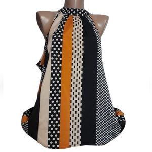 Womens‎ Tank Top Sleevless Blouse Shirt Color Block Neck Mock Blouse